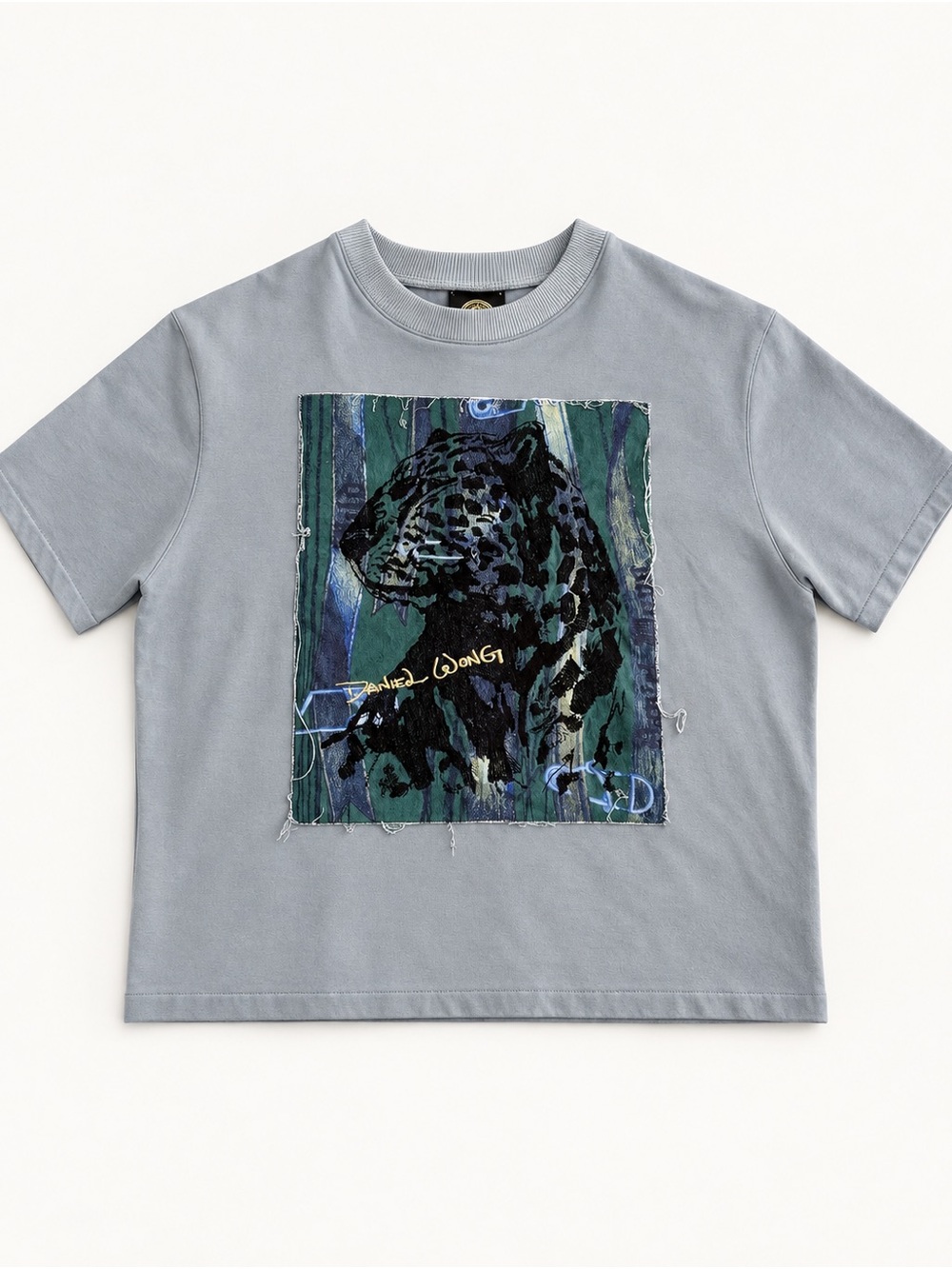 Boxy Leopard Graphic Tee – Slate Blue